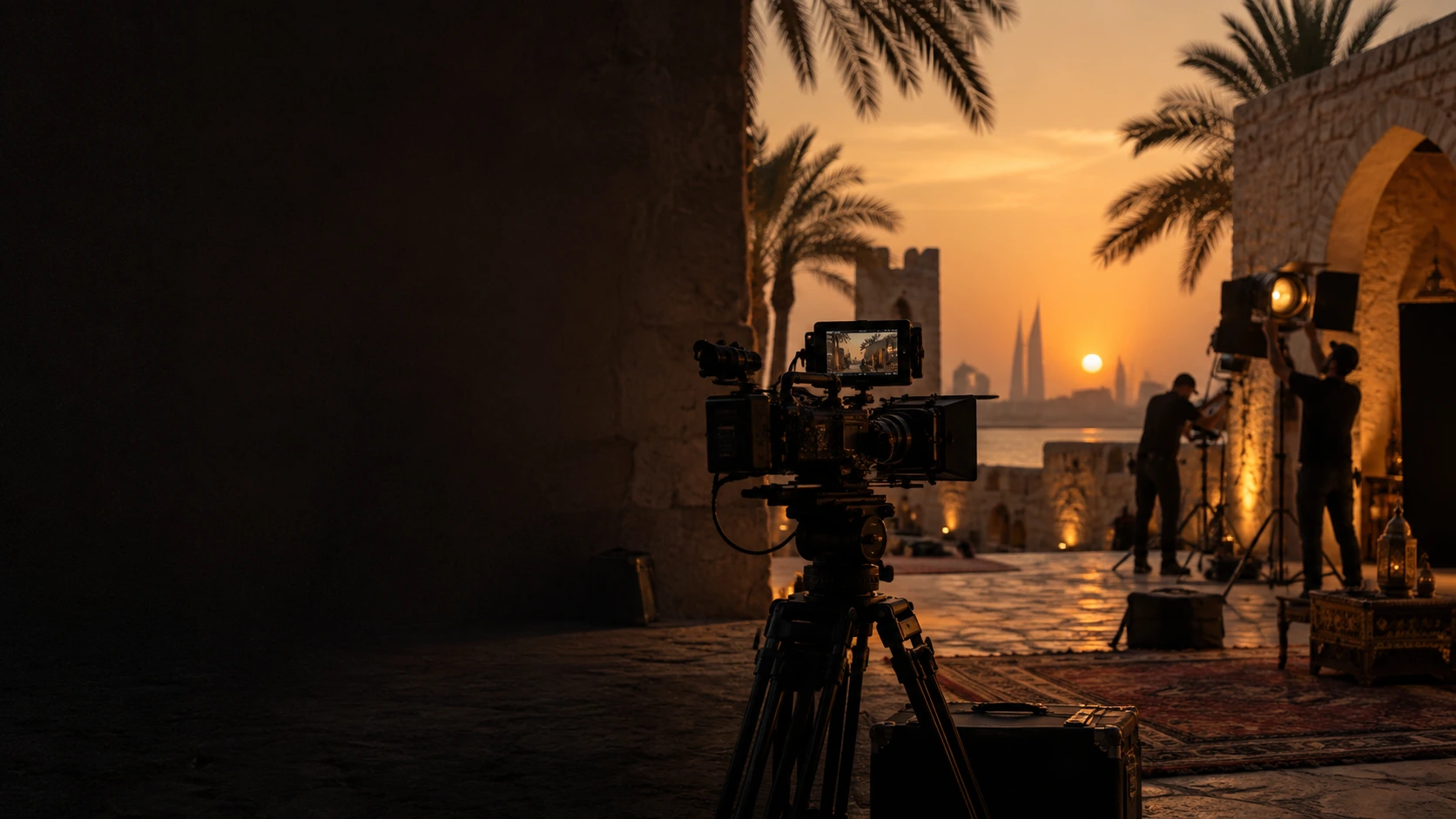 BLVEN production atmosphere at sunset